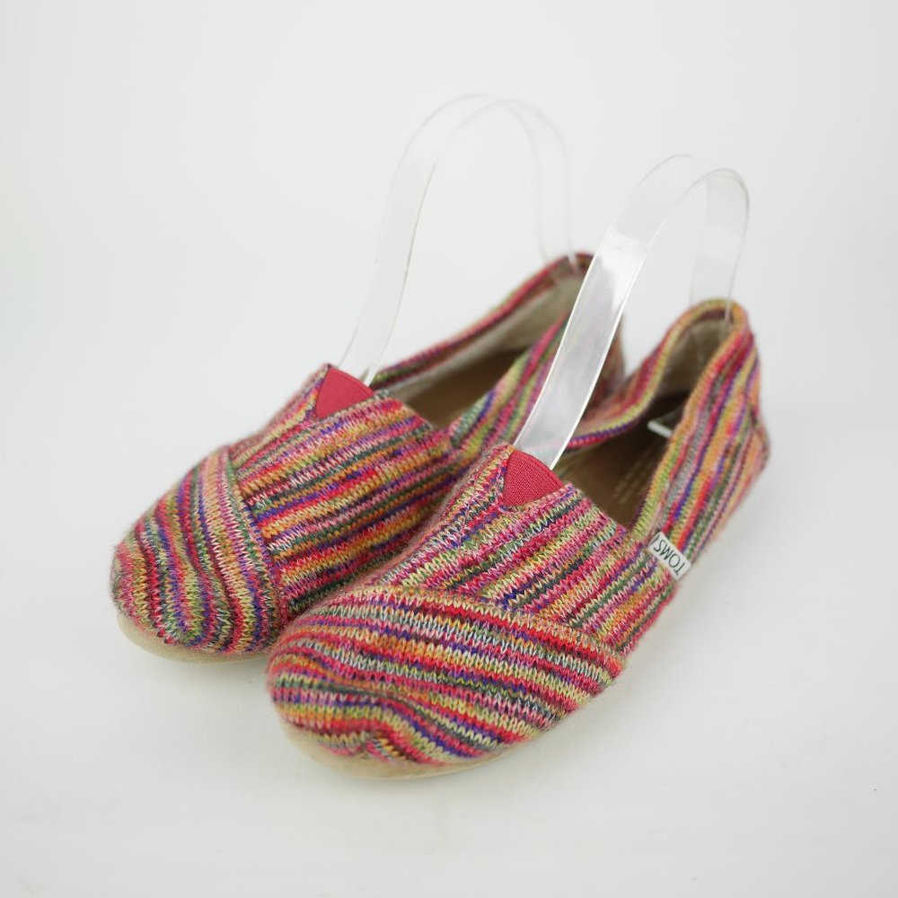 TOMS Women's 6.5 - Multi Colored woven fabric ballet flats slip on casual shoes